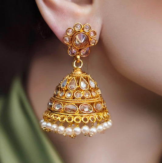 Kundan Jhumkas