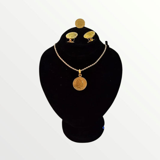 Golden Coin Locket Set